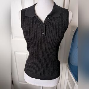 Bentley Ramie/Cotton Ribbed Sweater Tank M